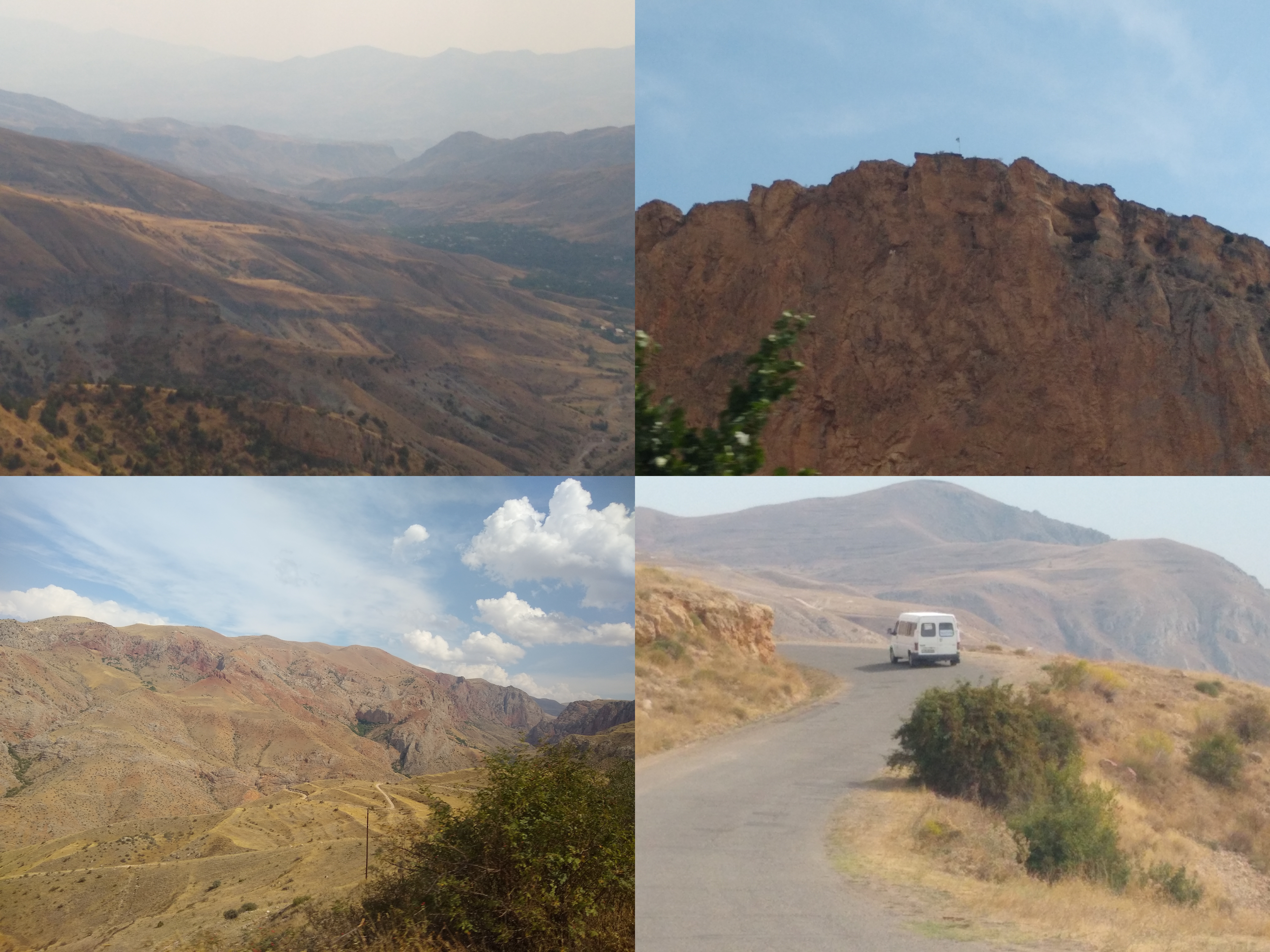 Photos of mountainous terrain and roads